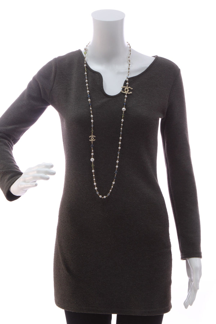 CC Beaded Faux Pearl Necklace