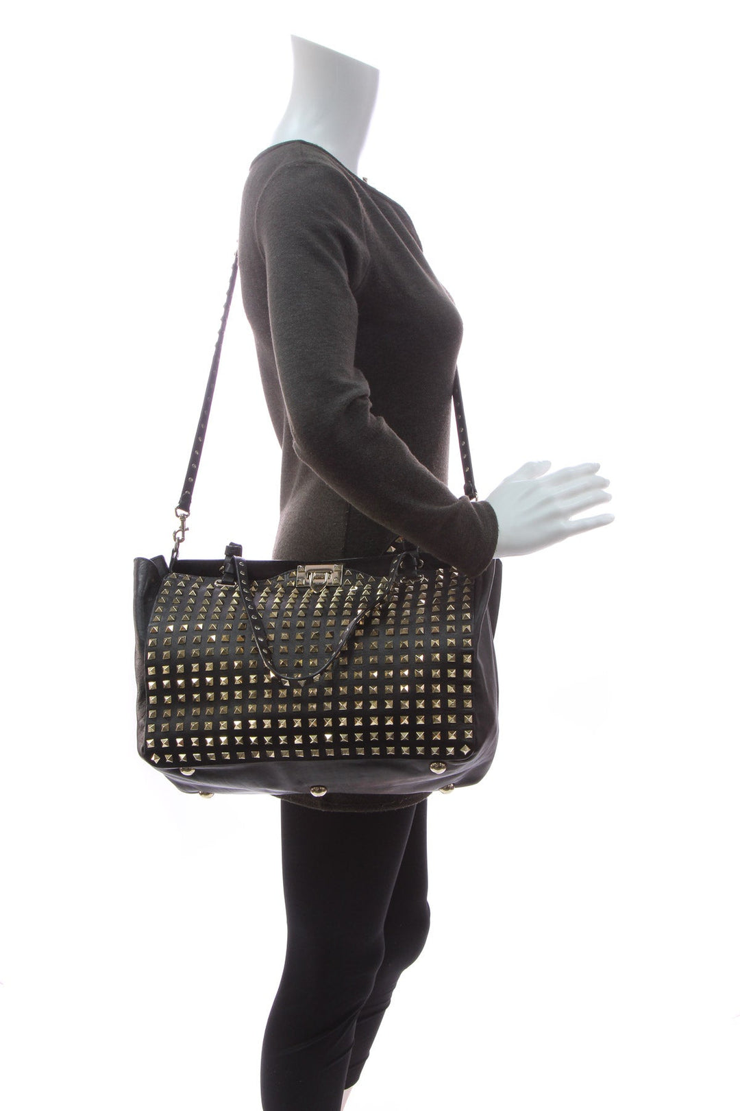 Rockstud All Over Trapeze Tote Bag