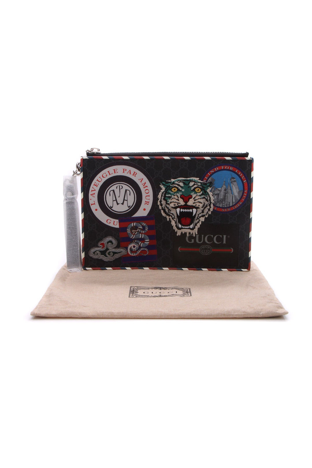 Night Courrier Zip Wristlet Pouch
