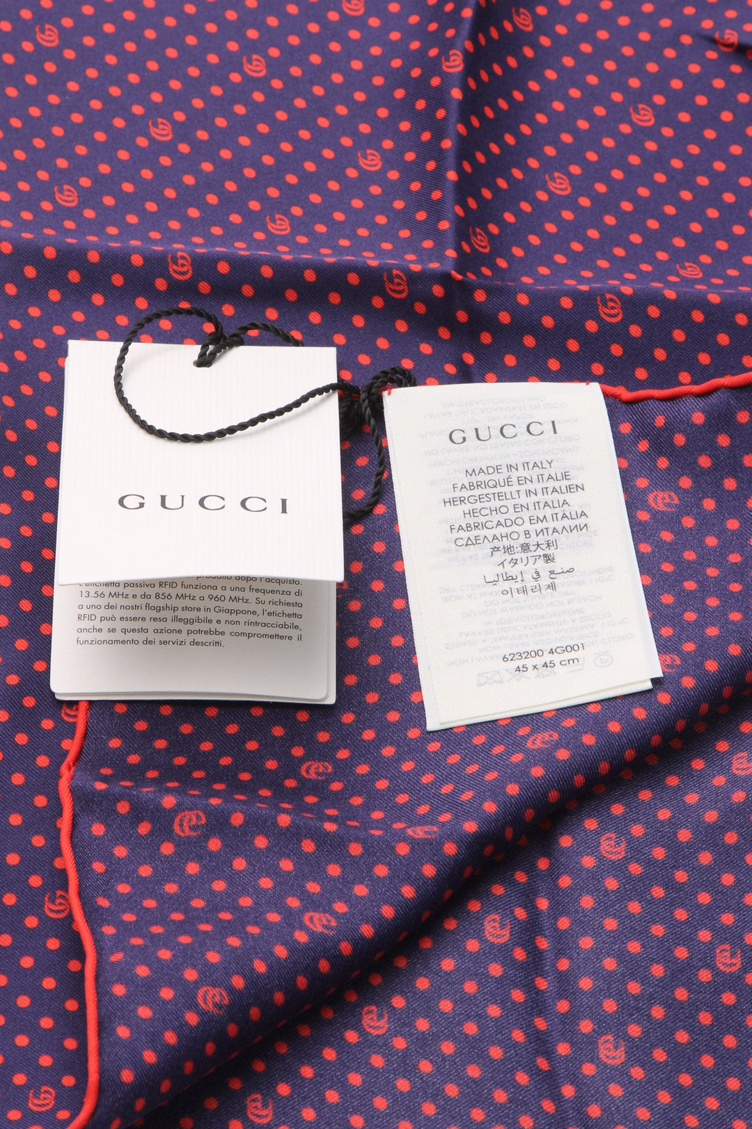 GG Polka Dot Pocket Square Scarf