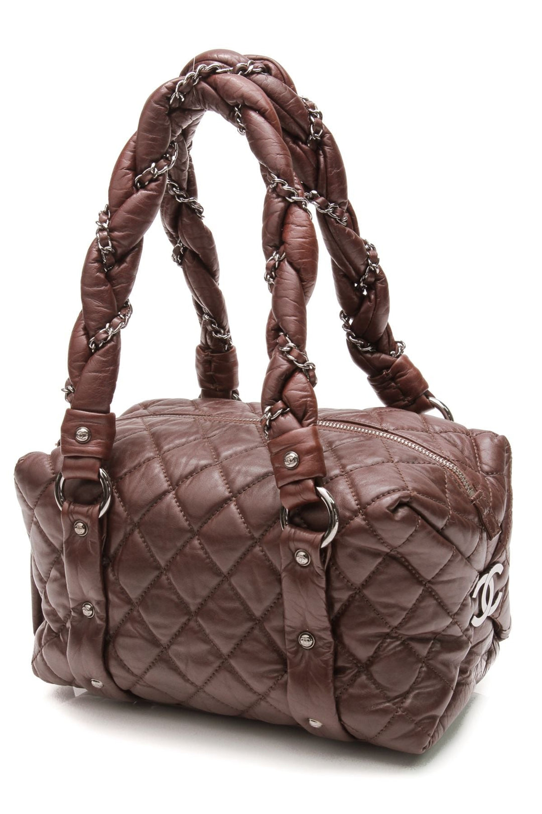 Lady Braid Small Bag - Brown Leather