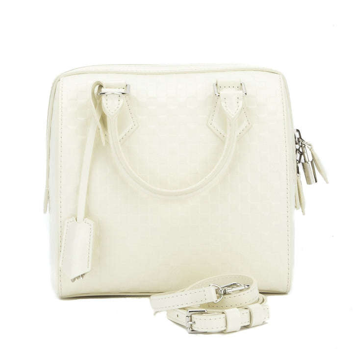 L*V White Damier Facette Speedy Cube PM Bag (Pre Owned)