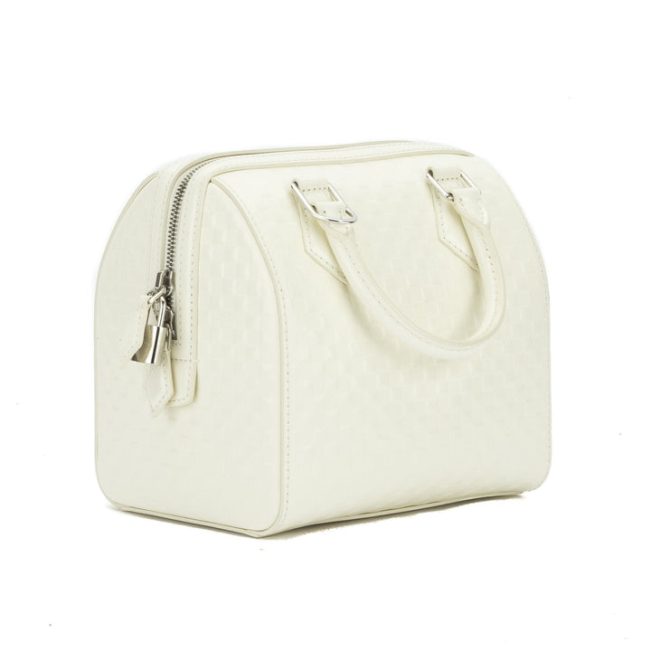 L*V White Damier Facette Speedy Cube PM Bag (Pre Owned)