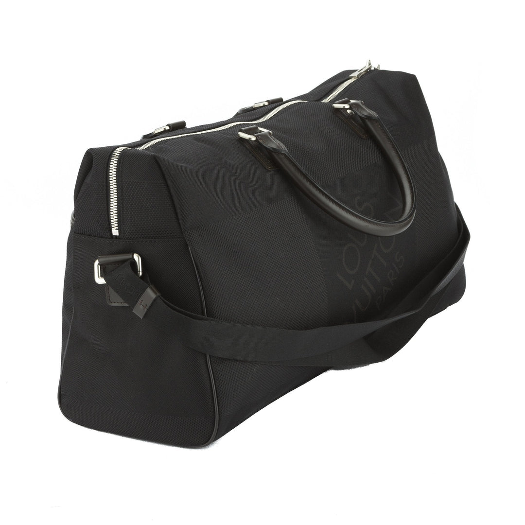 L*V Damier Geant Black Canvas Albatros Boston Bag (Pre Owned)
