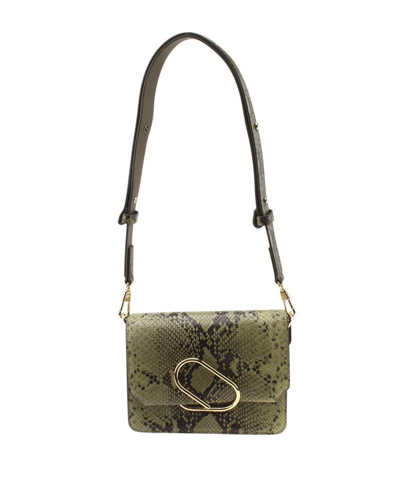 3.1 Phillip Lim Alix Green Animal Snakeskin Shoulder Bag