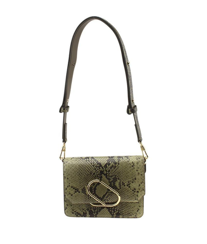 3.1 Phillip Lim Alix Green Animal Snakeskin Shoulder Bag
