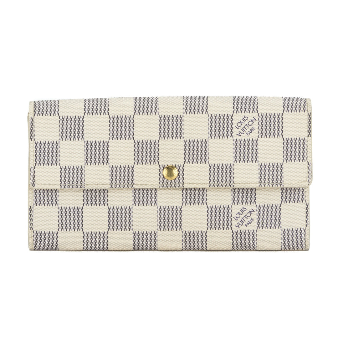 L*V Damier Azur Portefeuille Sarah Wallet (Pre Owned)