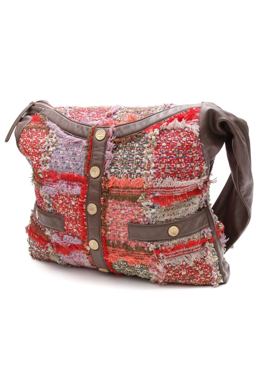 Girl Crossbody Bag - Large Red Tweed