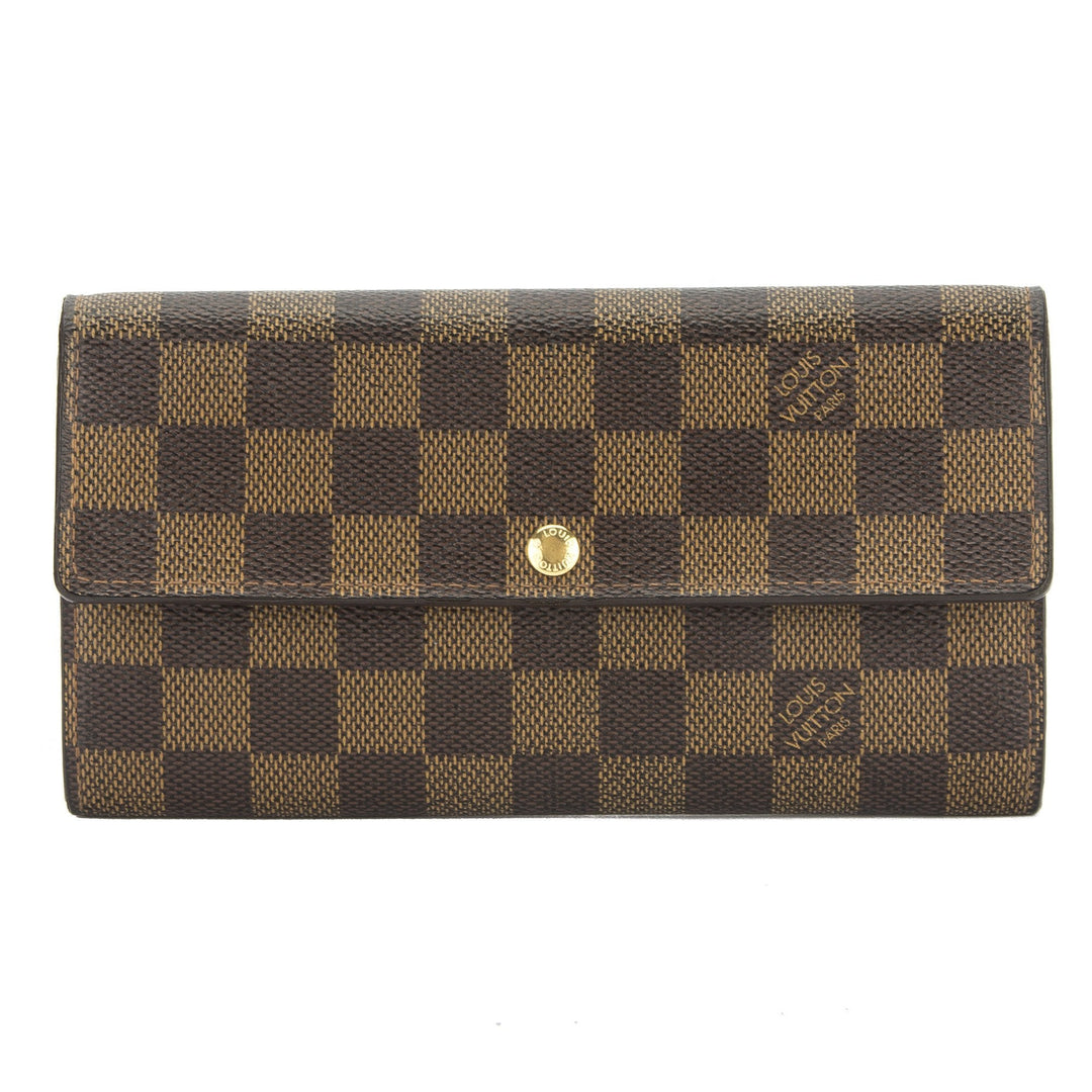 L*V Damier Ebene Portefeuille Sarah Wallet (Pre Owned)