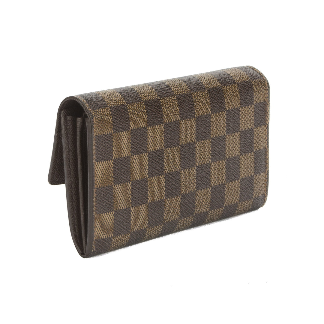 L*V Damier Ebene Portefeuille Sarah Wallet (Pre Owned)