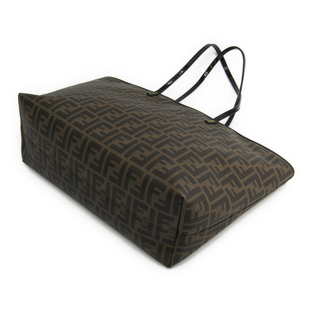 Fendi Brown Printed Coated Canvas Roll Tote (SHA-10248)