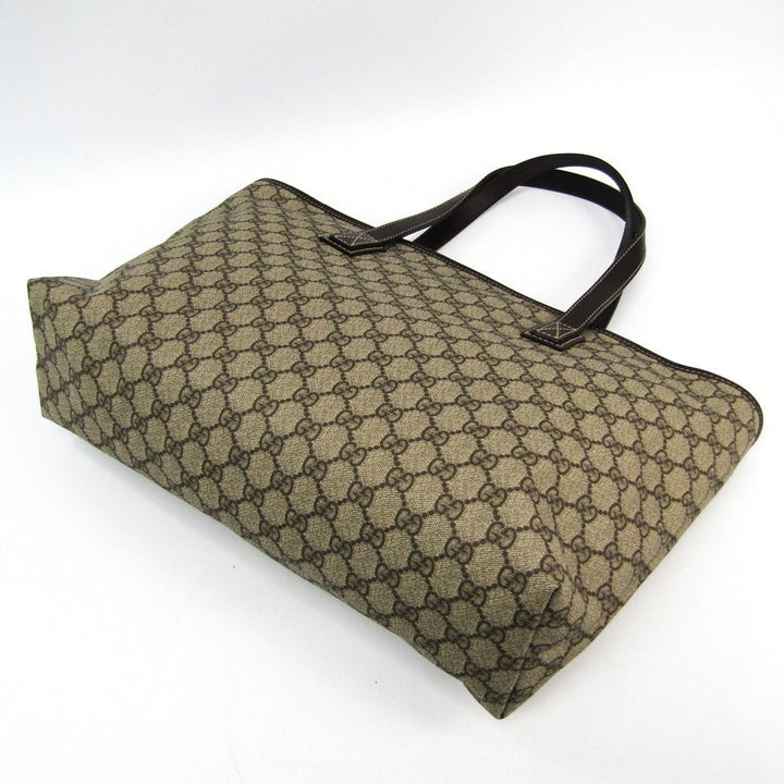G*G Beige Leather GG Monogram Canvas  Tote Bag (SHA-24514)