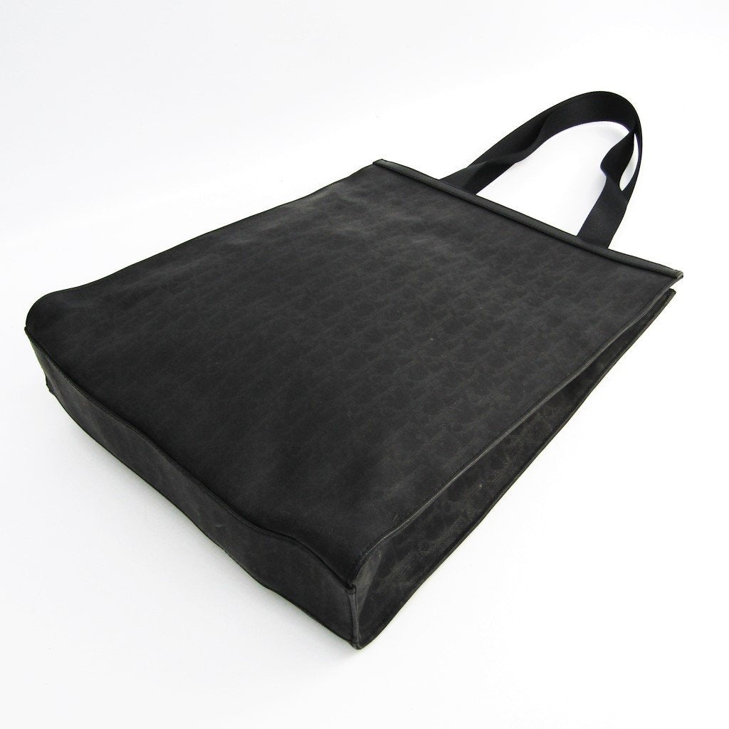 Di**r Black Printed Canvas Leather Tote (SHA-28034)
