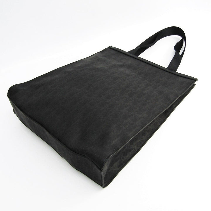 Di**r Black Printed Canvas Leather Tote (SHA-28034)
