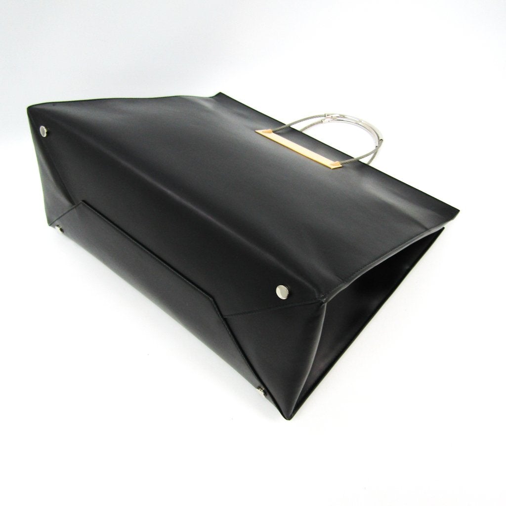 Balenciaga Black Leahter Cable Handle Tote (SHA-27077)