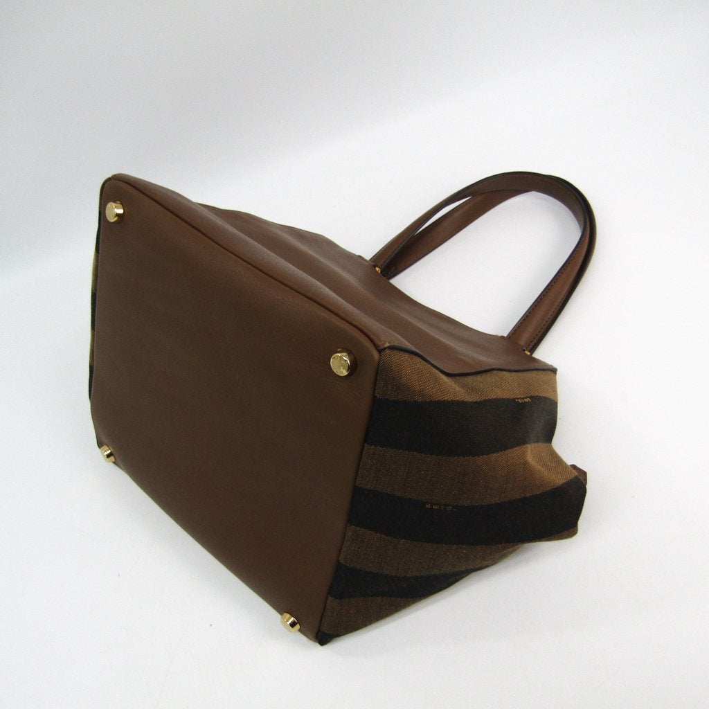 Fendi Brown Pequin Striped Medium Satchel (SHA25287)