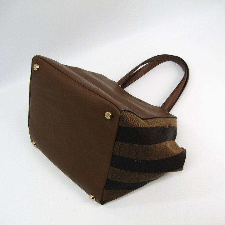 Fendi Brown Pequin Striped Medium Satchel (SHA25287)