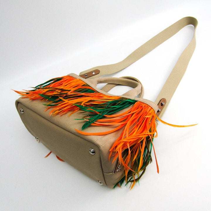 Prada Beige Canapa Feather Tote (SHA-18265)