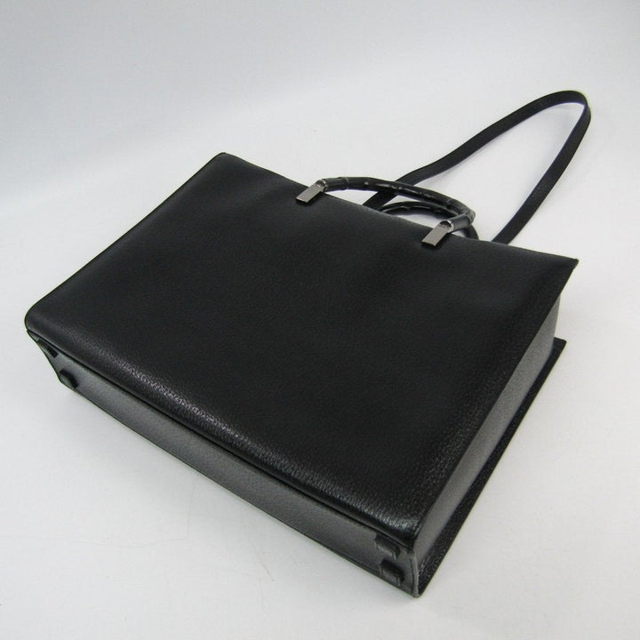 G*G Black Leather Bamboo Tote (SHA-36291)