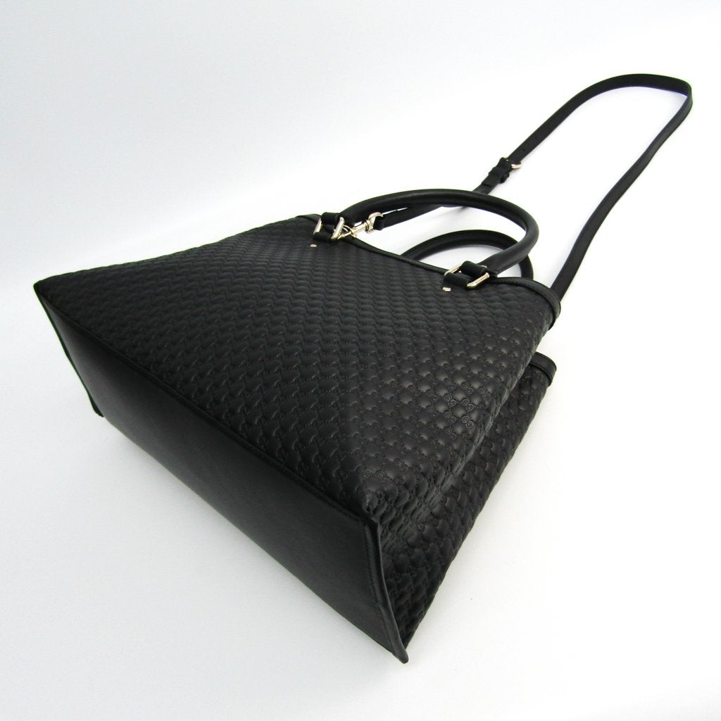 G*G Black Micro GG Leather Convertible Tote (SHA-47244)