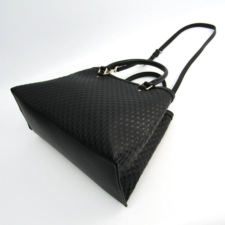 G*G Black Micro GG Leather Convertible Tote (SHA-47244)