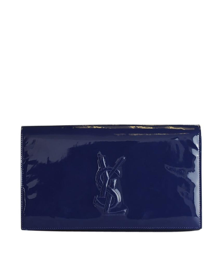 Yves Saint Laurent 361120 Belle De Jour Blue Patent Leather Clutch