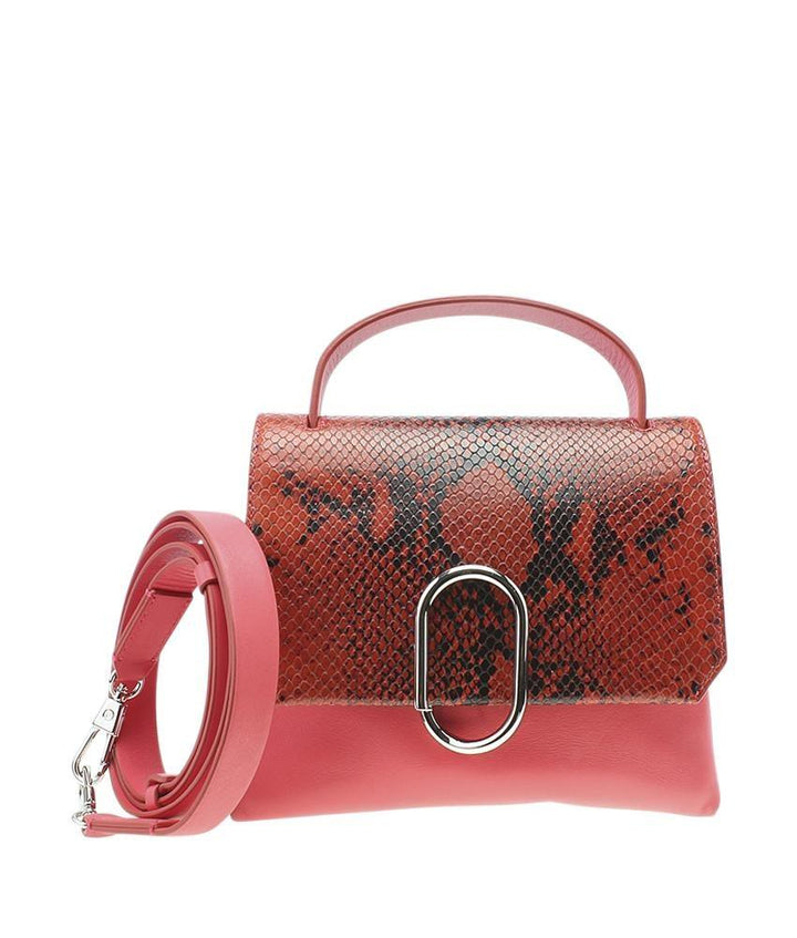 3.1 Phillip Lim Alix Mini Top Handle Red Snakeskin & Leather 2- Way Bag