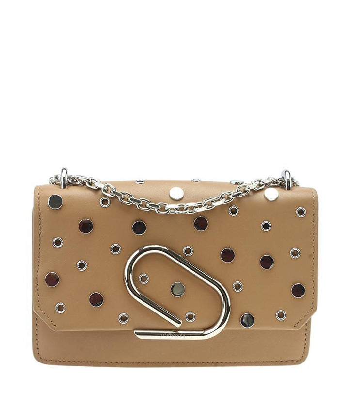 3.1 Phillip Lim Alix Studded Convertible Brown Leather Crossbody Bag