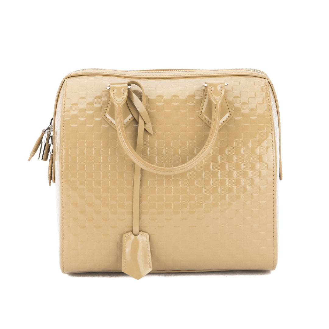 L*V Beige Damier Facette Speedy Cube PM Bag (Pre Owned)