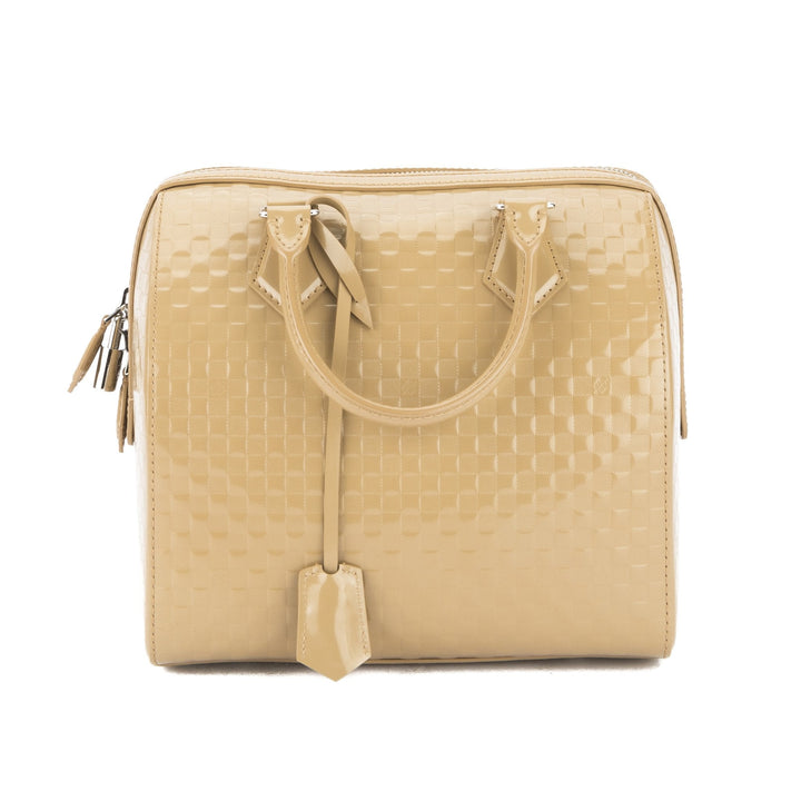 L*V Beige Damier Facette Speedy Cube PM Bag (Pre Owned)