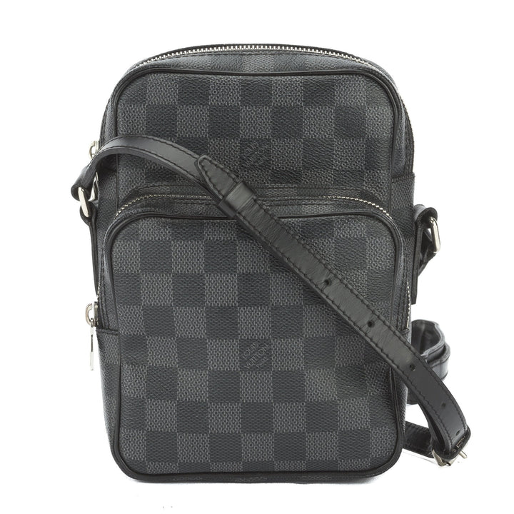L*V Black Damier Graphite Danube Shoulder Bag (Pre Owned)