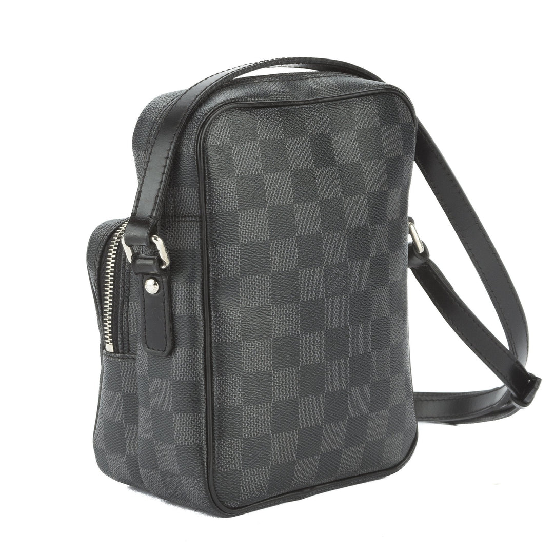L*V Black Damier Graphite Danube Shoulder Bag (Pre Owned)