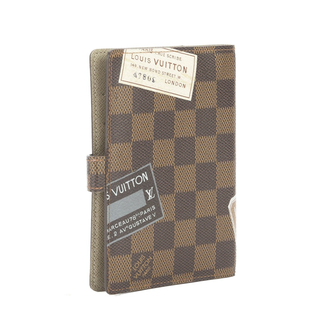 L*V Damier Ebene Labels Agenda PM Day Planner Cover (Pre Owned)