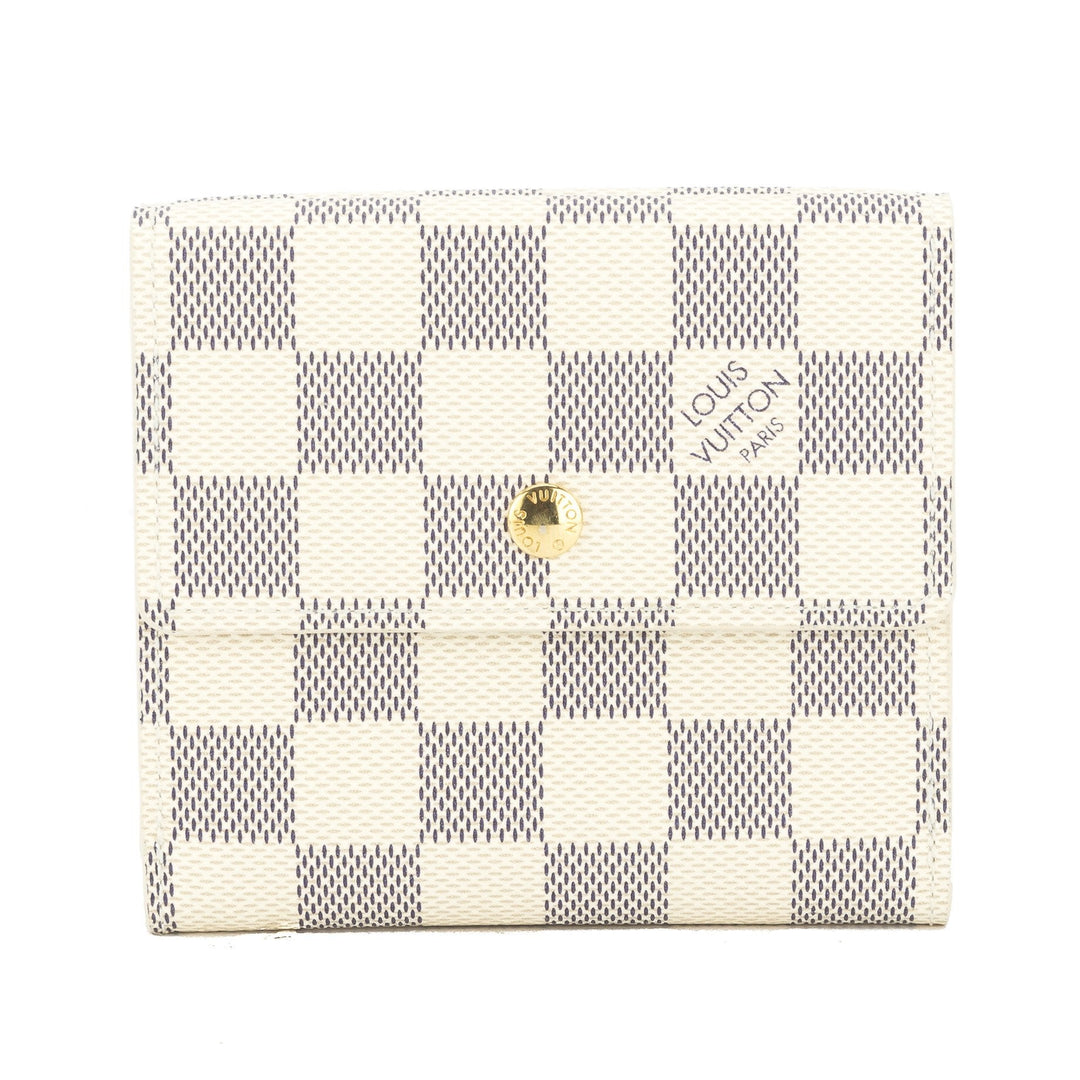 L*V Damier Azur Portefeuille Elise Bifold Wallet (Pre Owned)