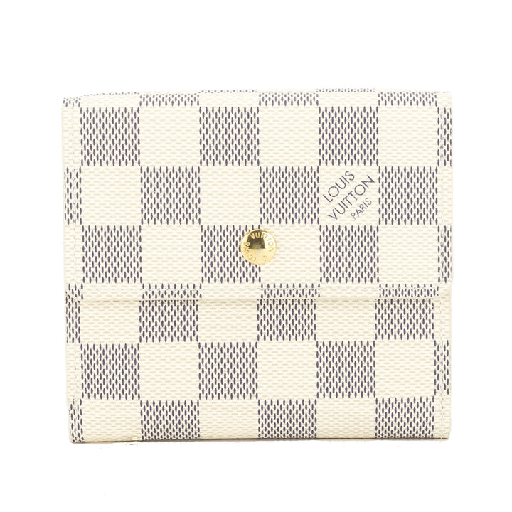 L*V Damier Azur Portefeuille Elise Bifold Wallet (Pre Owned)