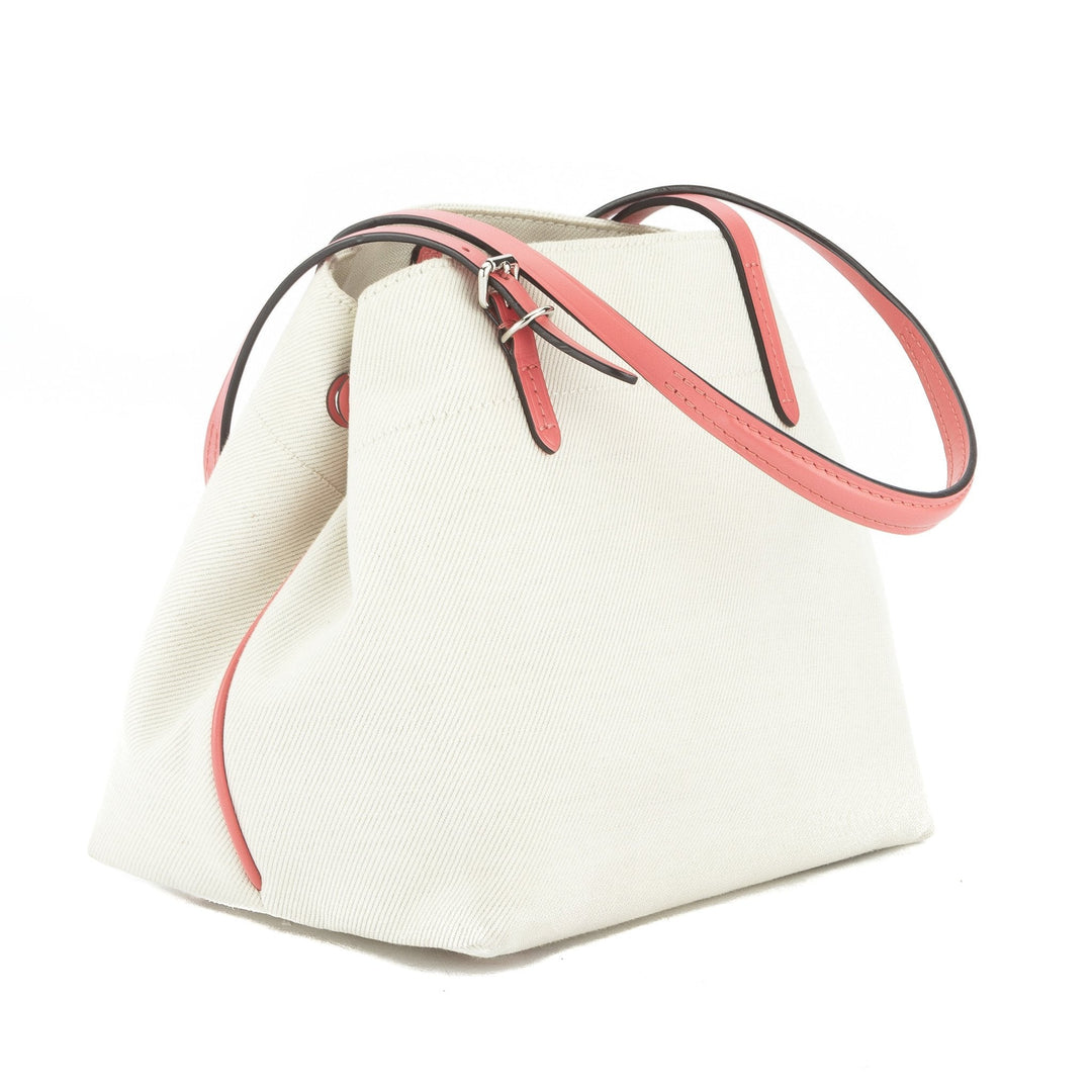 L*V Coral Canvas/Leather Cabas PM Tote Bag (Pre-Owned)