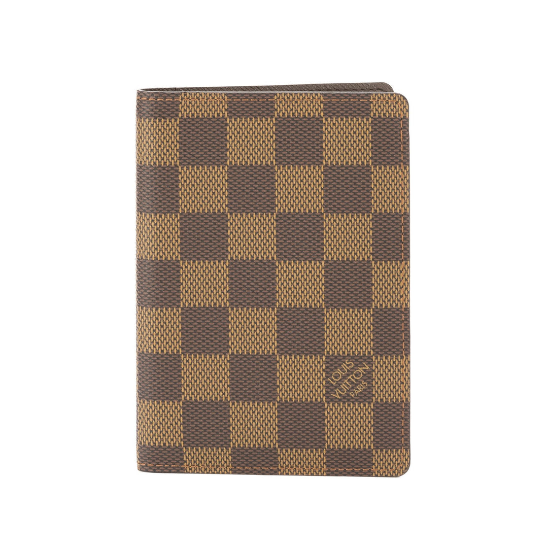 L*V Damier Ebene Couverture Passport Case  (Pre Owned)