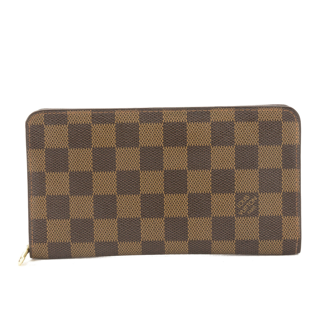 L*V Damier Ebene Porte-Monnaie Zip Around Wallet (Pre Owned)