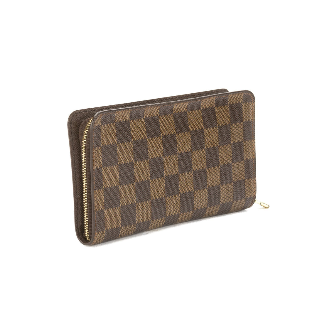 L*V Damier Ebene Porte-Monnaie Zip Around Wallet (Pre Owned)
