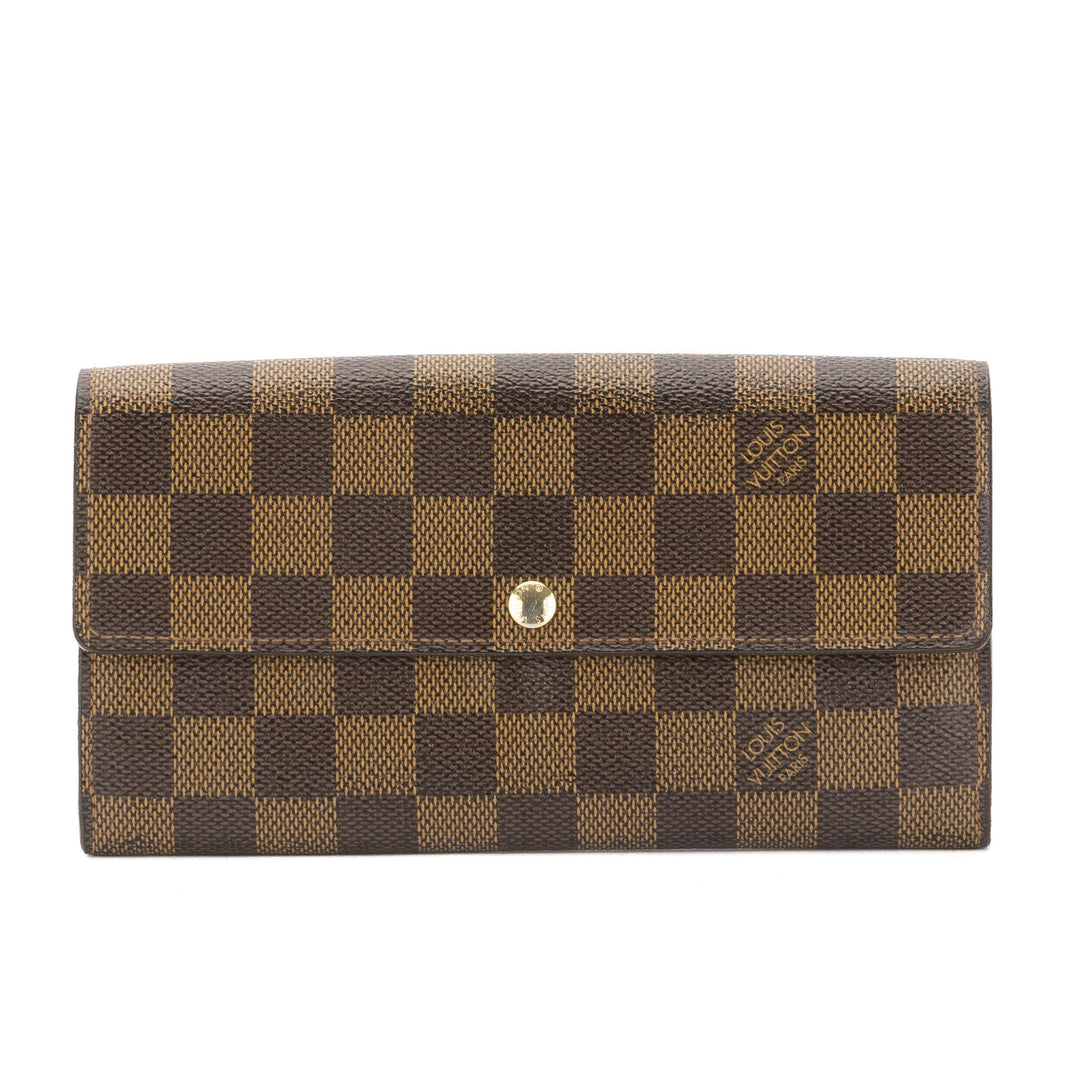 L*V Damier Ebene Sarah Long Wallet (Pre Owned)