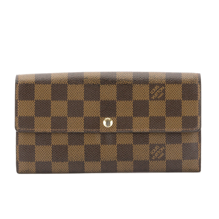 L*V Damier Ebene Sarah Long Wallet (Pre Owned)