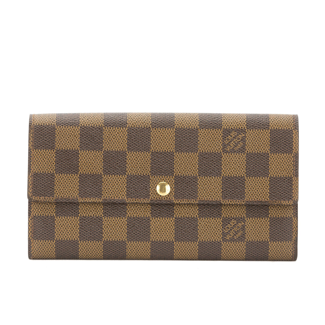 L*V Damier Ebene Sarah Long Wallet (Pre Owned)