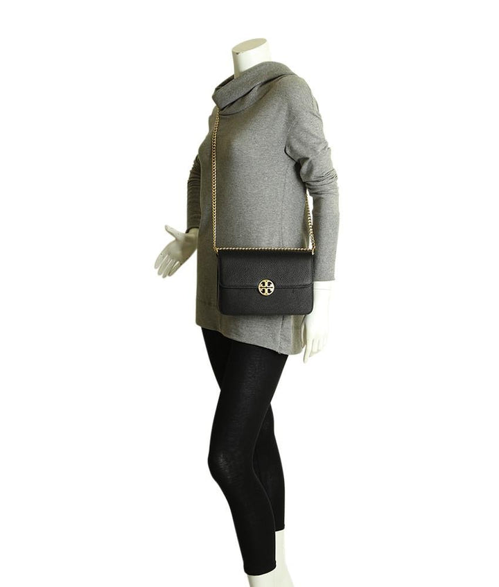 Tory Burch Chelsea Black Leather Shoulder Bag