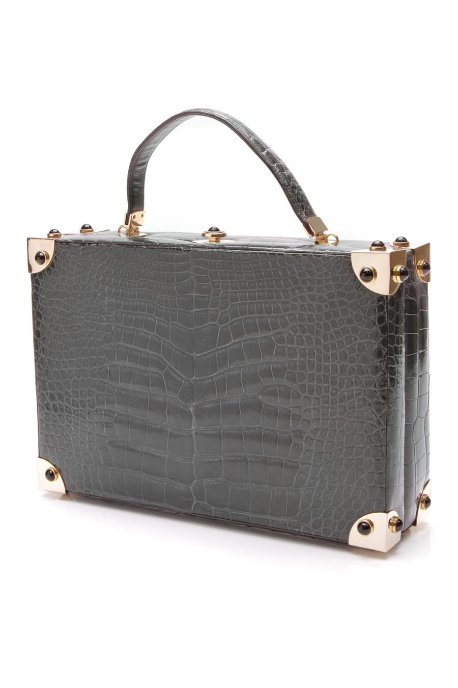 Briefcase Bag - Dark Gray Alligator