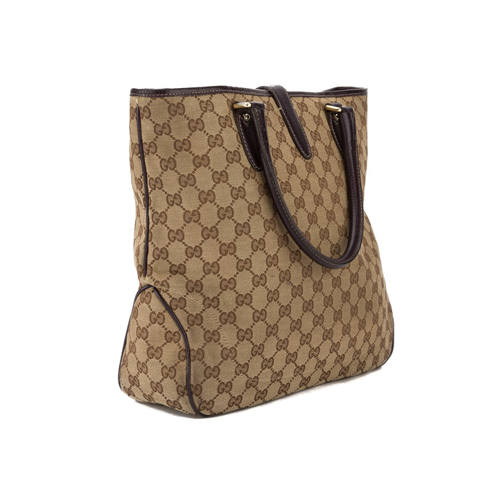 G*G Beige and Purple GG Supreme Tote Bag (Pre Owned)