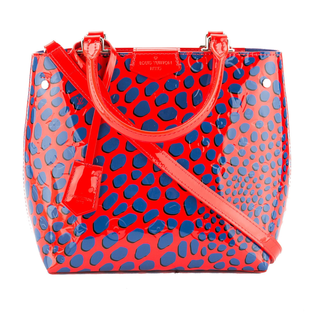 L*V Coquelicot Denim Monogram Patent Leather Open Tote Bag (Pre Owned)