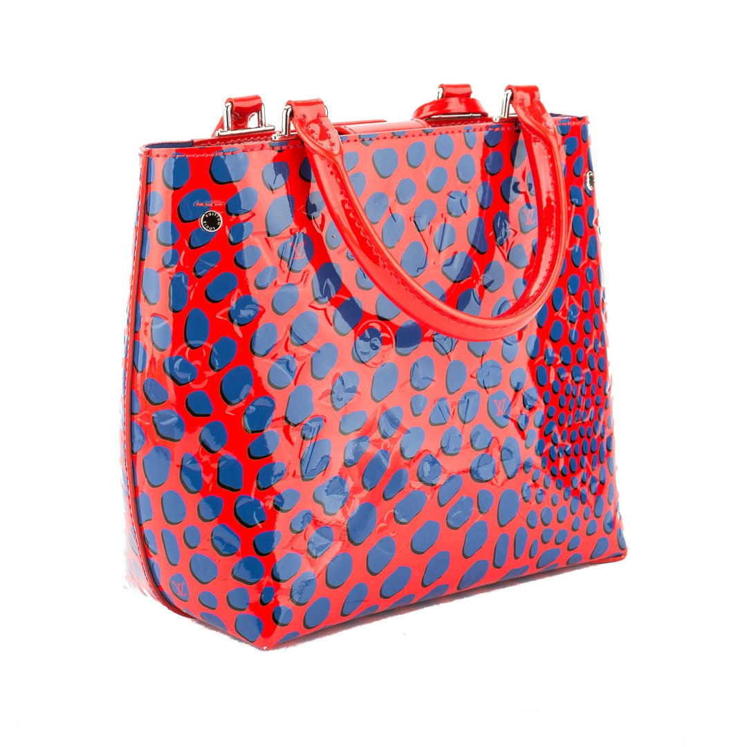 L*V Coquelicot Denim Monogram Patent Leather Open Tote Bag (Pre Owned)