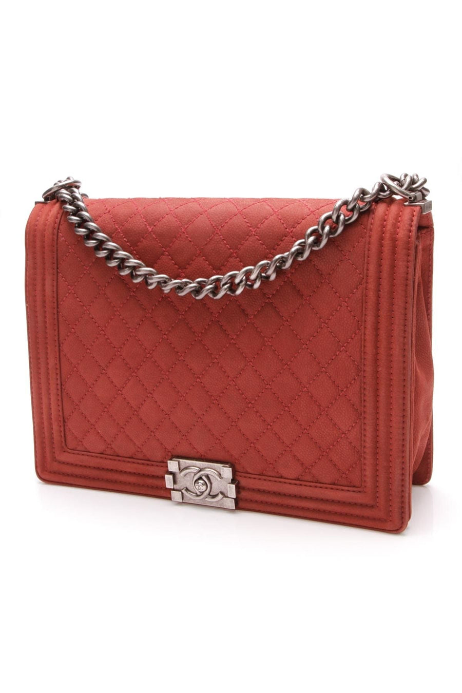 Boy Bag – Large Red Matte Caviar Leather