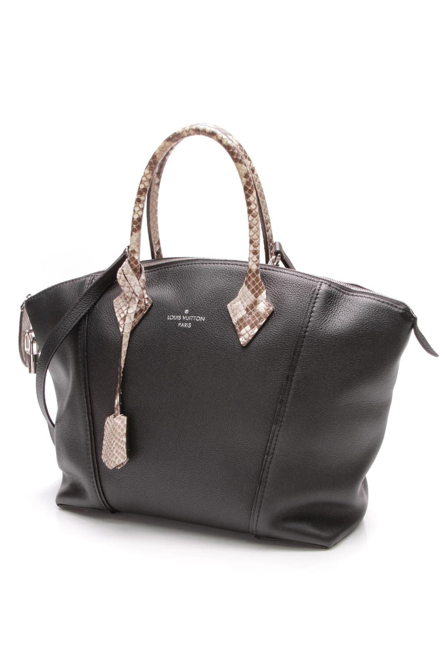 Soft Lockit PM Taurillon Bag - Black Python Handle