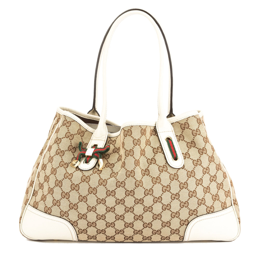 G*G GG Supreme Canvas Web Tote Bag (Pre Owned)